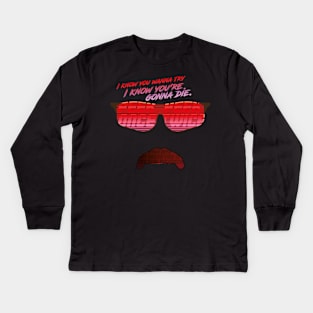 Peek one Peek Twice Moustache Edition Kids Long Sleeve T-Shirt